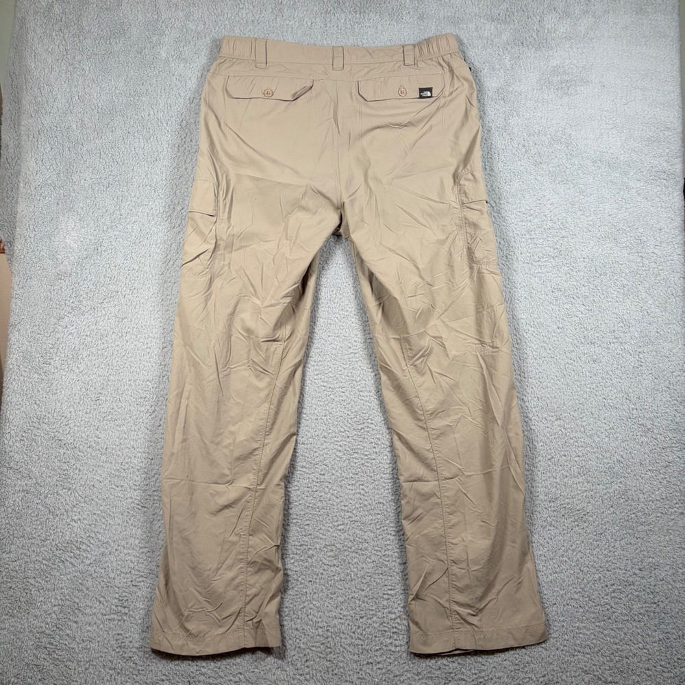 The North Face Mens Cargo Hiking Trail Pants Tan Khaki Nylon Sz Large Long 36x32 - Picture 9 of 10
